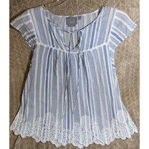 Vanessa Virginia XS Blouse ~ Blue & White